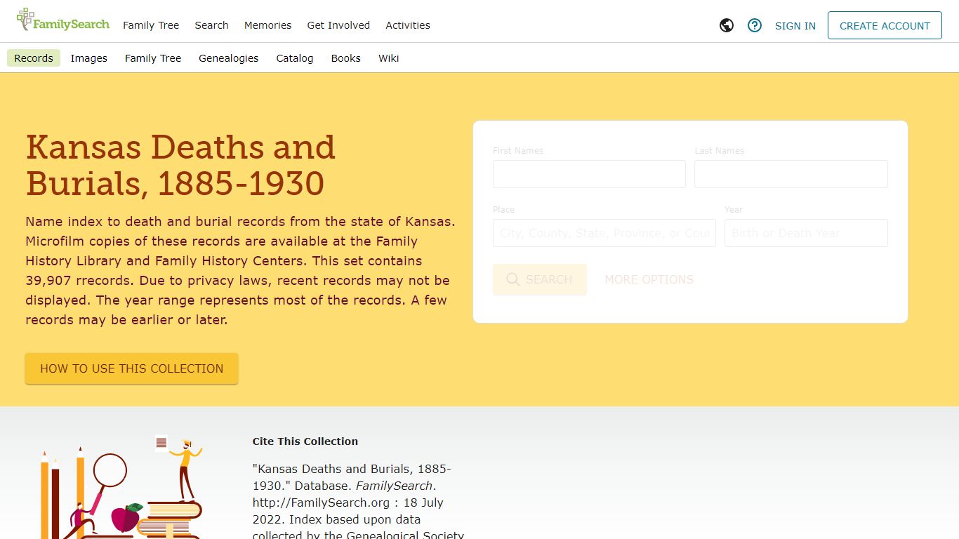 Kansas Deaths and Burials, 1885-1930 • FamilySearch